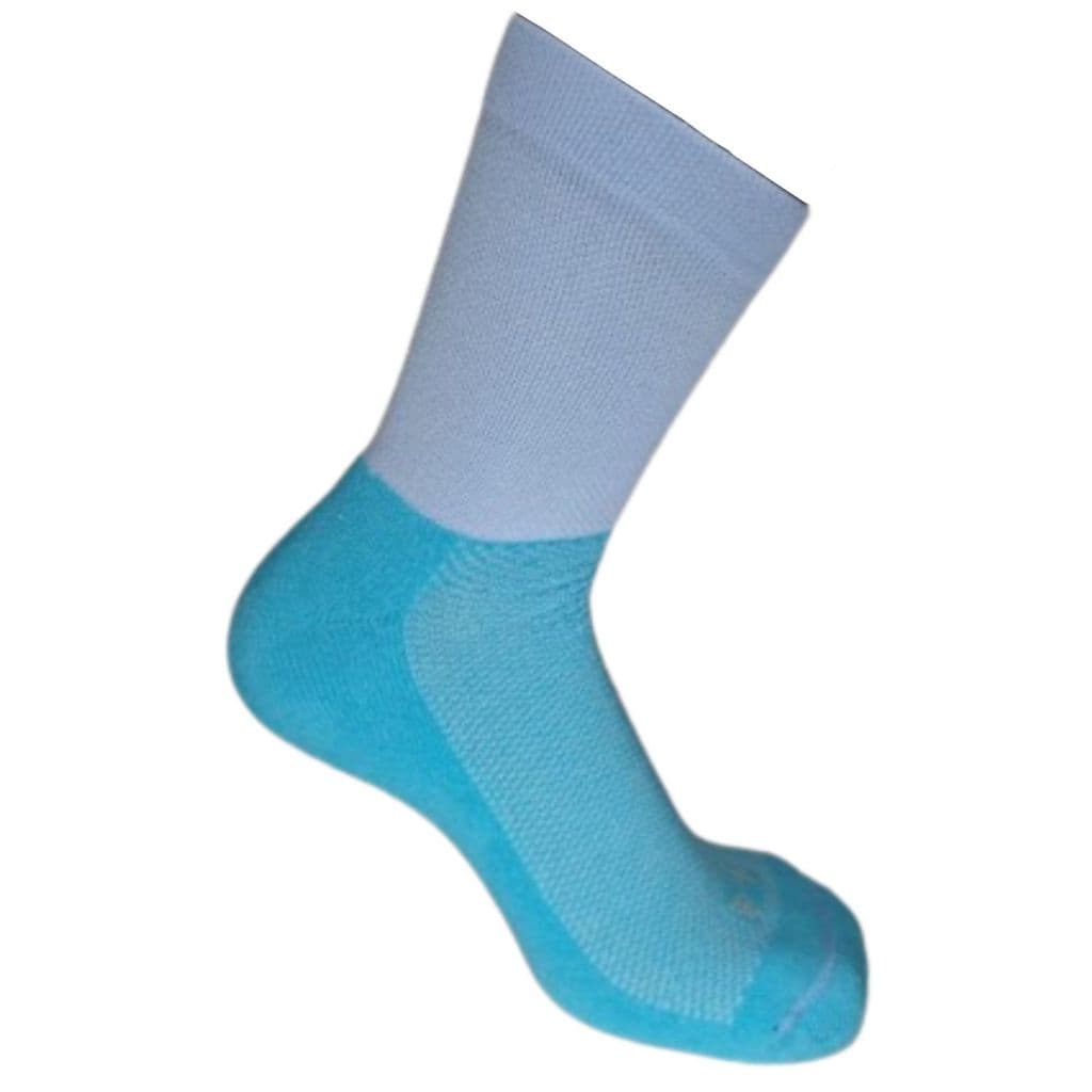 Meia de Ciclismo Cano Médio Curto BK Azul BB Liso