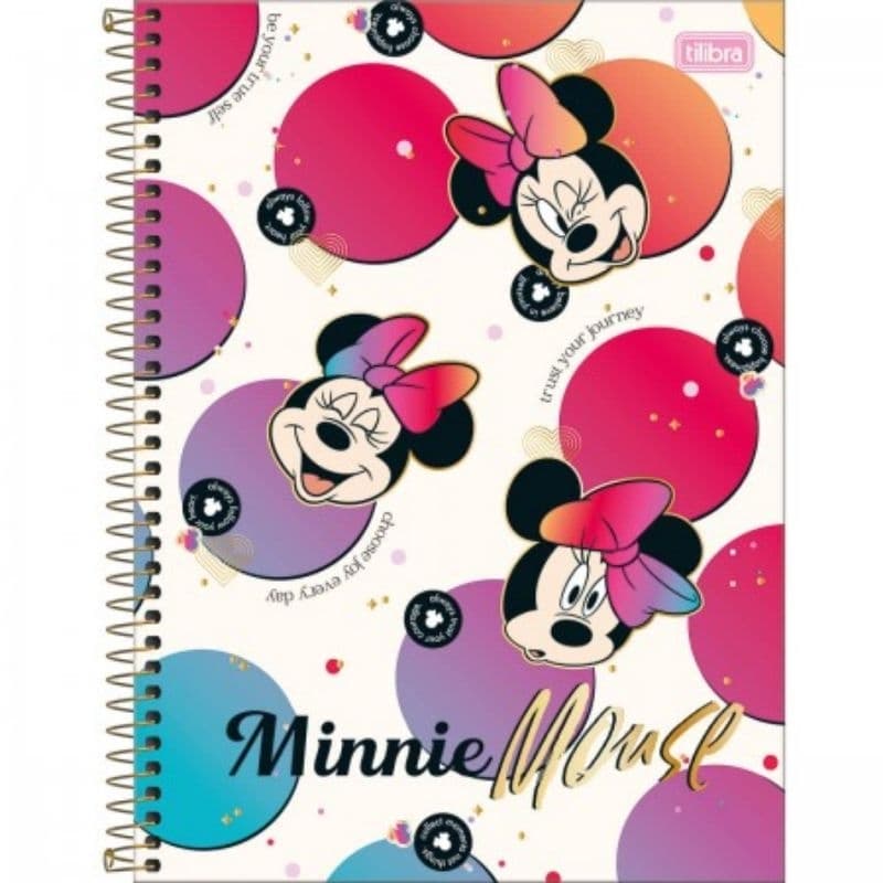 Caderno Universitário Minnie Mouse 10 Matérias Tilibra  / Caderno Minnie / Caderno Escolar / Papelaria / Materia Escolar