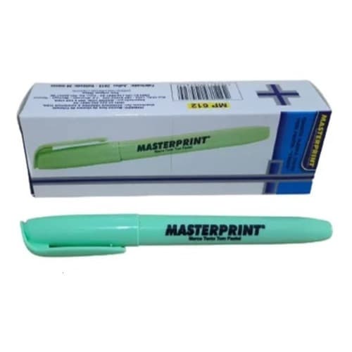 Kit 6 Marca Texto Pastel Verde Masterprint - Grifa Texto