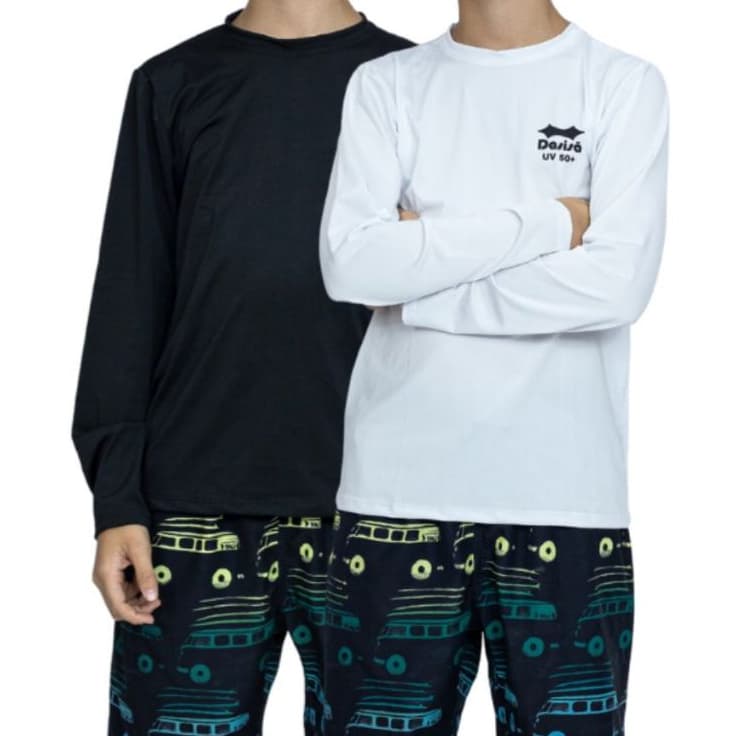 Kit 2 Camiseta Moda Praia Infantil Proteção Solar Uv 50
