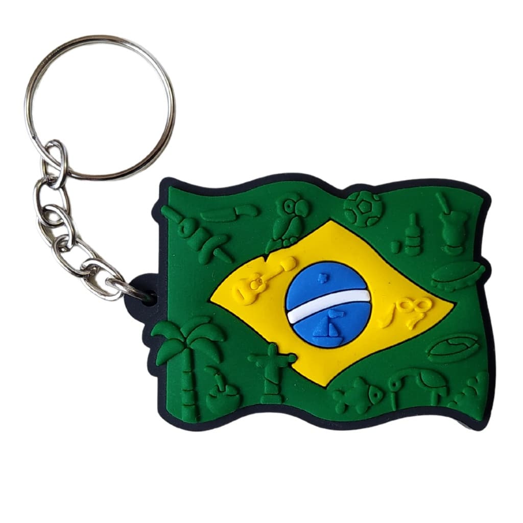 Chaveiro Emborrachado Alto Relevo Brasil Lembrança