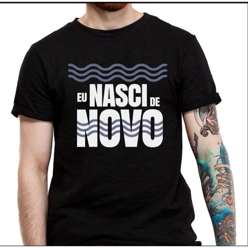 Camiseta Para Batismo Evangélico EU Nasci de Novo Jesus