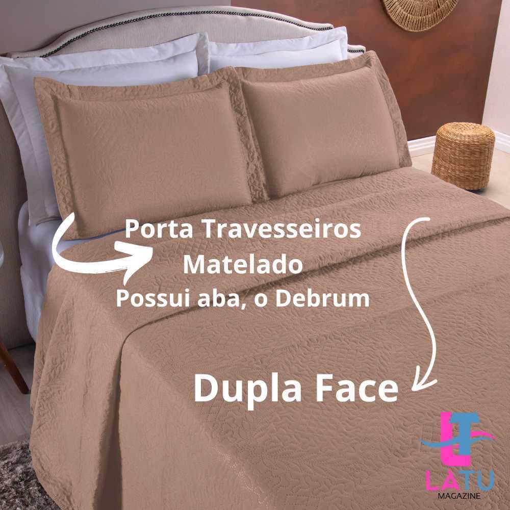 Colcha Dupla Face 3 Pçs Kit Porta Travesseiros Cobre Leito Debrum Matelado Solteiro/Casal/Queen/King