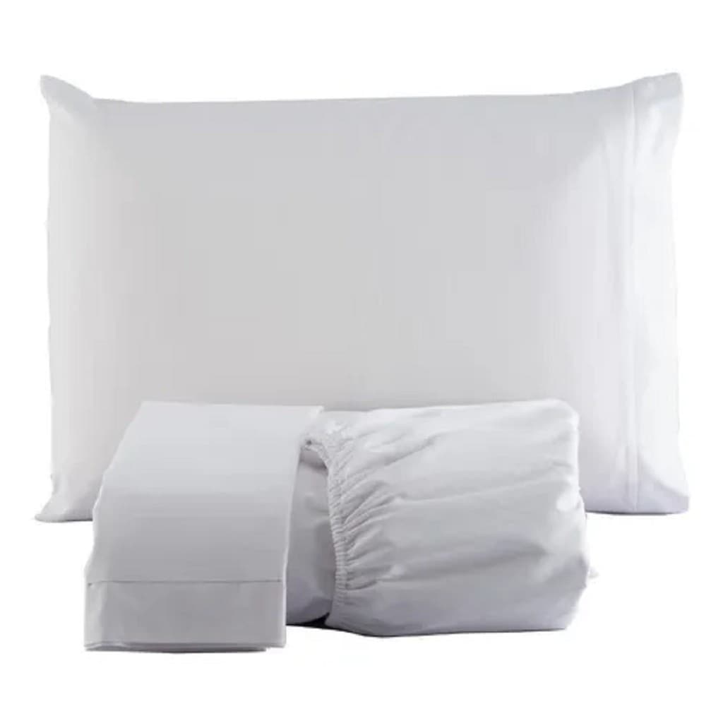 Jogo De Cama Lençol Com Elástico Ajustável Solteiro 100% Algodão Ponto Palito  Kit 2 Peças