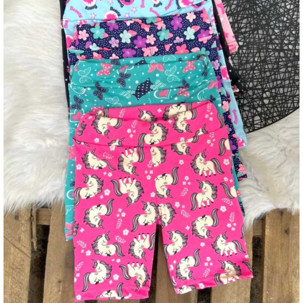 Kit 3 Bermuda short Ciclista Infantil CORES E ESTAMPAS SORTIDAS