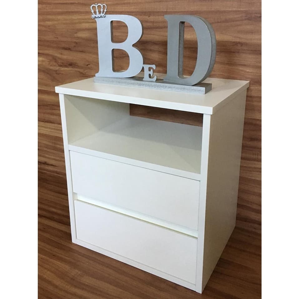 Criado Mudo Suspenso com 2 gavetas e 1 Nicho 30X45X30