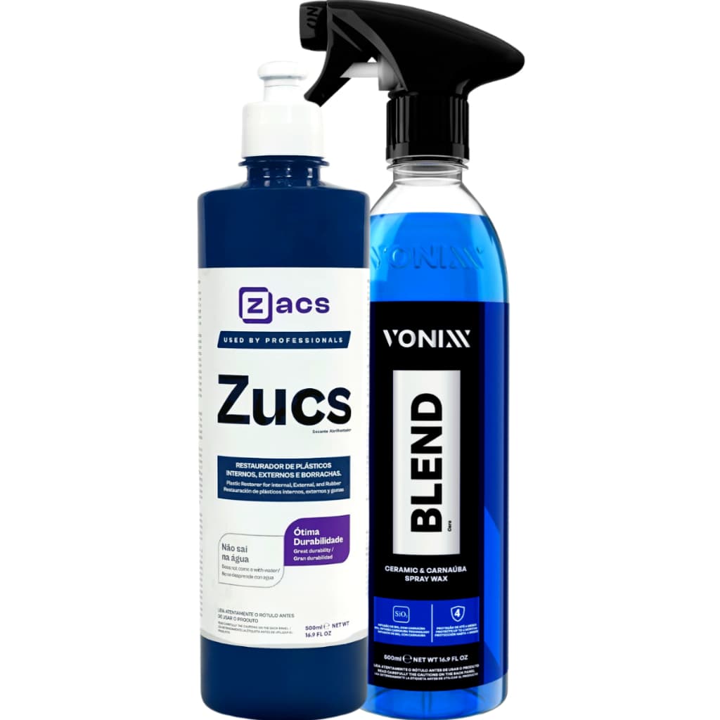 Zucs Restaurador de Plástico Interno Externo e Borrachas Zacs + Blend Spray Vitrificadora Vonixx