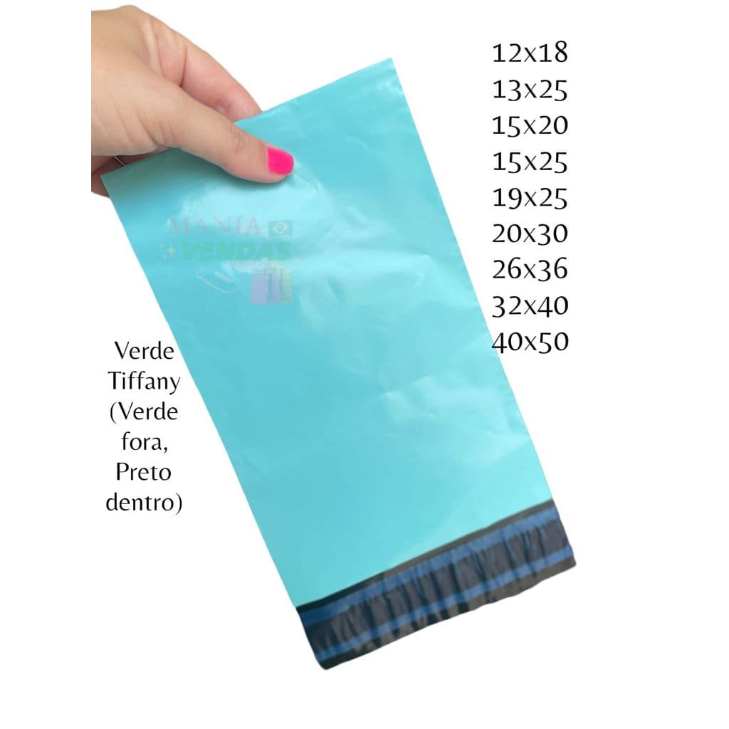 Kit 500 unidades Embalagens de Envio Sacola Inviolável Cinza Branco Verde Rosa 12X18 15X20 13X25 15X25 19X25 20X30