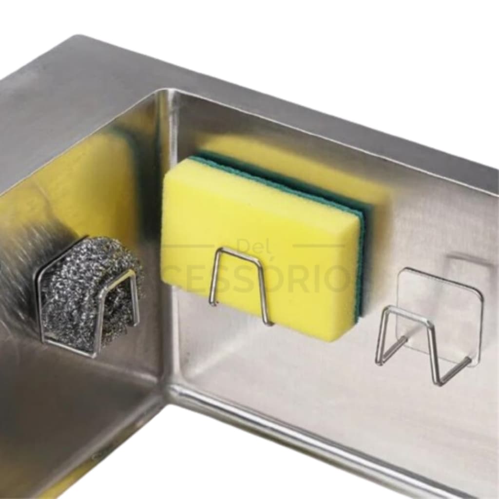 Kit 2 Uni Suporte Porta Esponja Bucha De Pia Multifuncional Organizador de Utensílios autoadesivo 3M