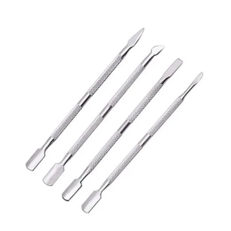 Kit 4 Espatula Para Unhas Inox Manicure Cutícula Pé Mão