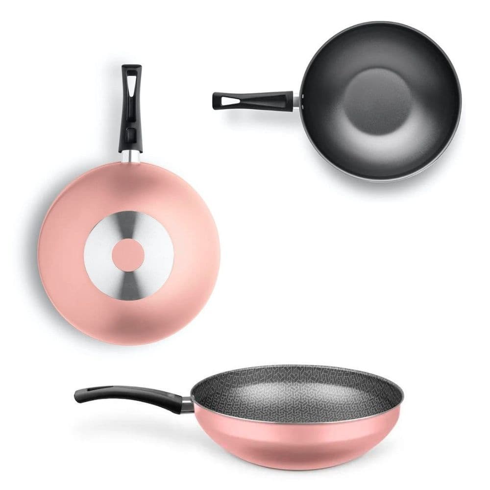 Wok Antiaderente 28 Cm Rose Flora Mta 9202