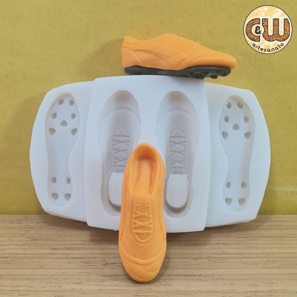 Molde Silicone Chuteira de Futebol Confeitaria e Artesanato – Biscuit - Festa