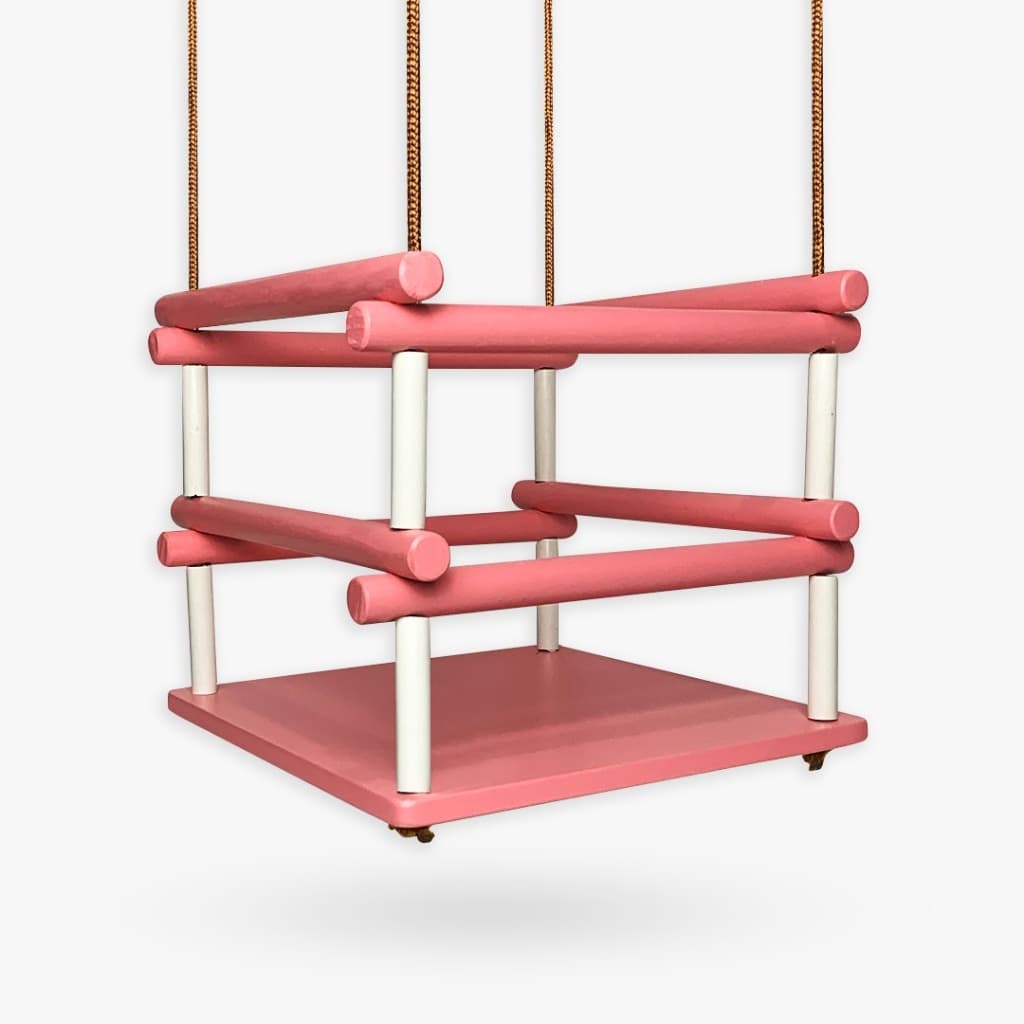 Balanço De MADEIRA Infantil Sortido  ROSA - O mais Barato