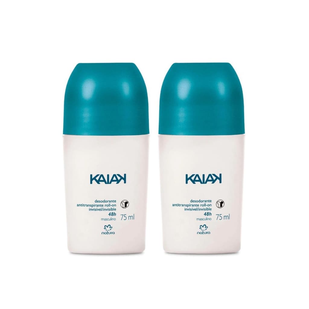 Natura Kit 02 Desodorantes Antitranspirantes Roll-On Kaiak Tradicional Masculino