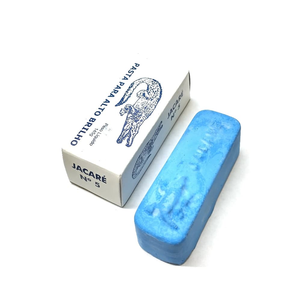 Pasta Azul Polimento 145g Aluminio, Resina Massa Jacaré Ourives polir aço