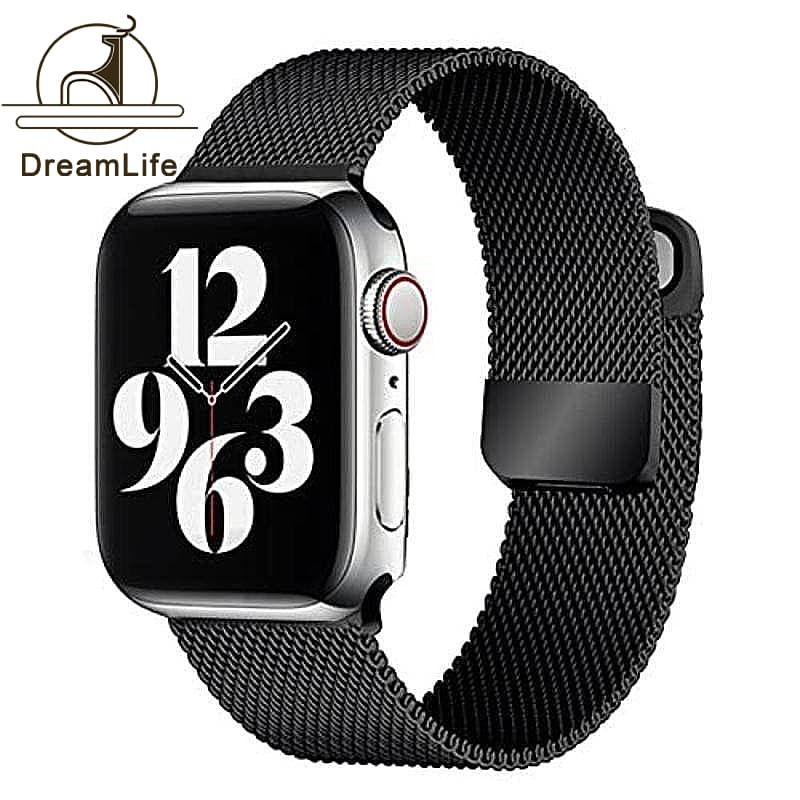 Pulseira Milanese Aço Metal Magnetico Fecho 38mm/40mm/42mm/44mm Apple Watch X7/X8/T500 Iwo 12/13/16