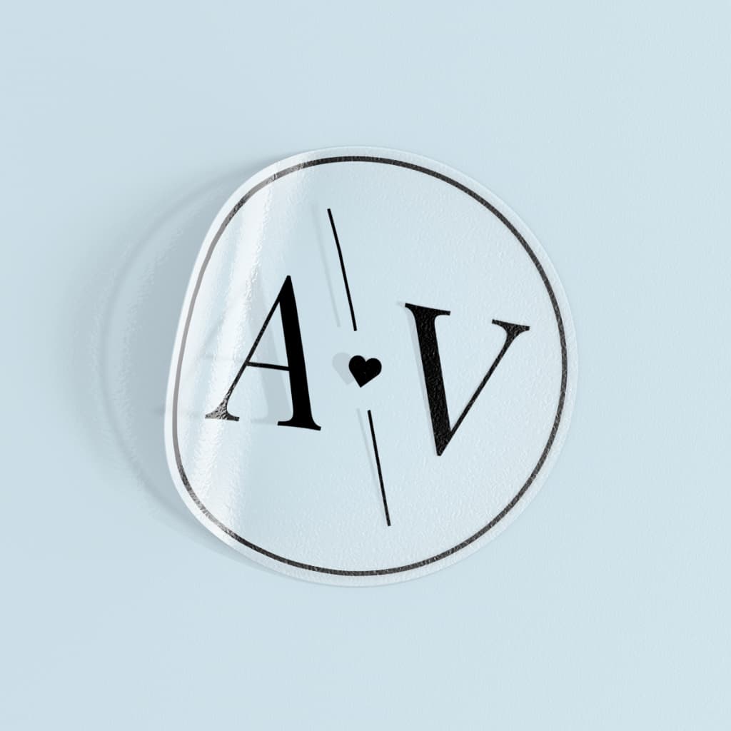 120 Adesivos Transparentes com Iniciais de Casal Noivos Casamento Padrinhos Madrinhas Decoração Papelaria Personalizada