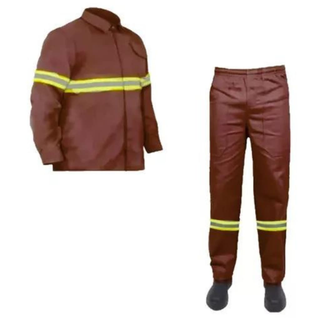 Conjunto Calça Camisa Brim Eletrica Manga Longa Refletiva