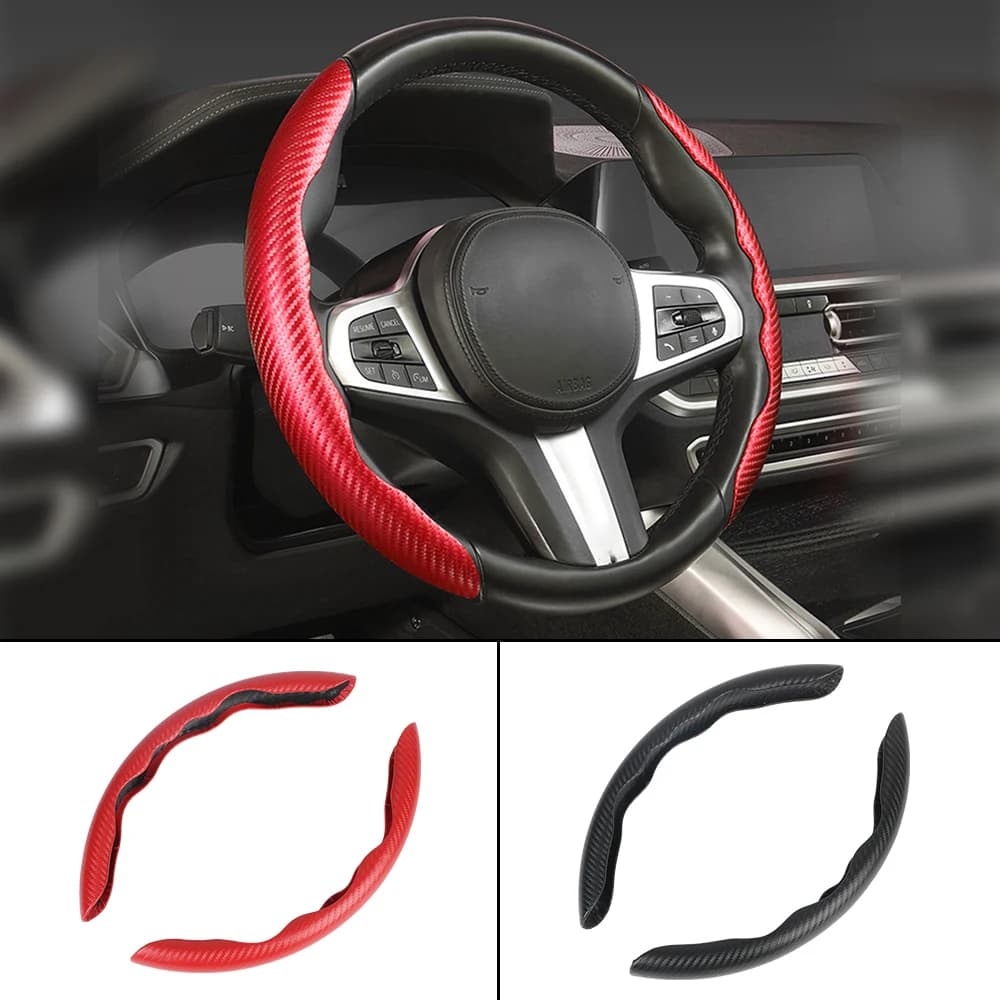 Capa Volante Carro Protetora Carbono Direção COURO Volantes Universal Antiderrapante Resistente Veicular Acessórios