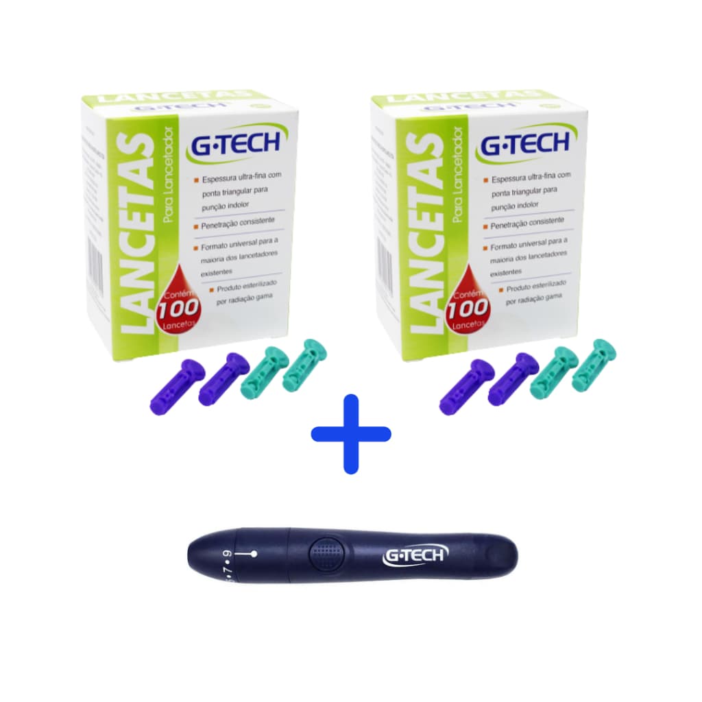 Perfurador De Dedo + 200 Agulhas Lancetas 30g Medir Glicose