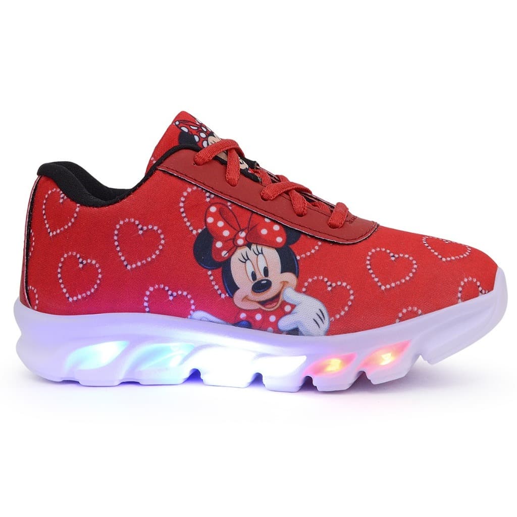 Tênis Infantil Menina Feminino de Led Minnie Leve e Confortável Promoção Imperdível