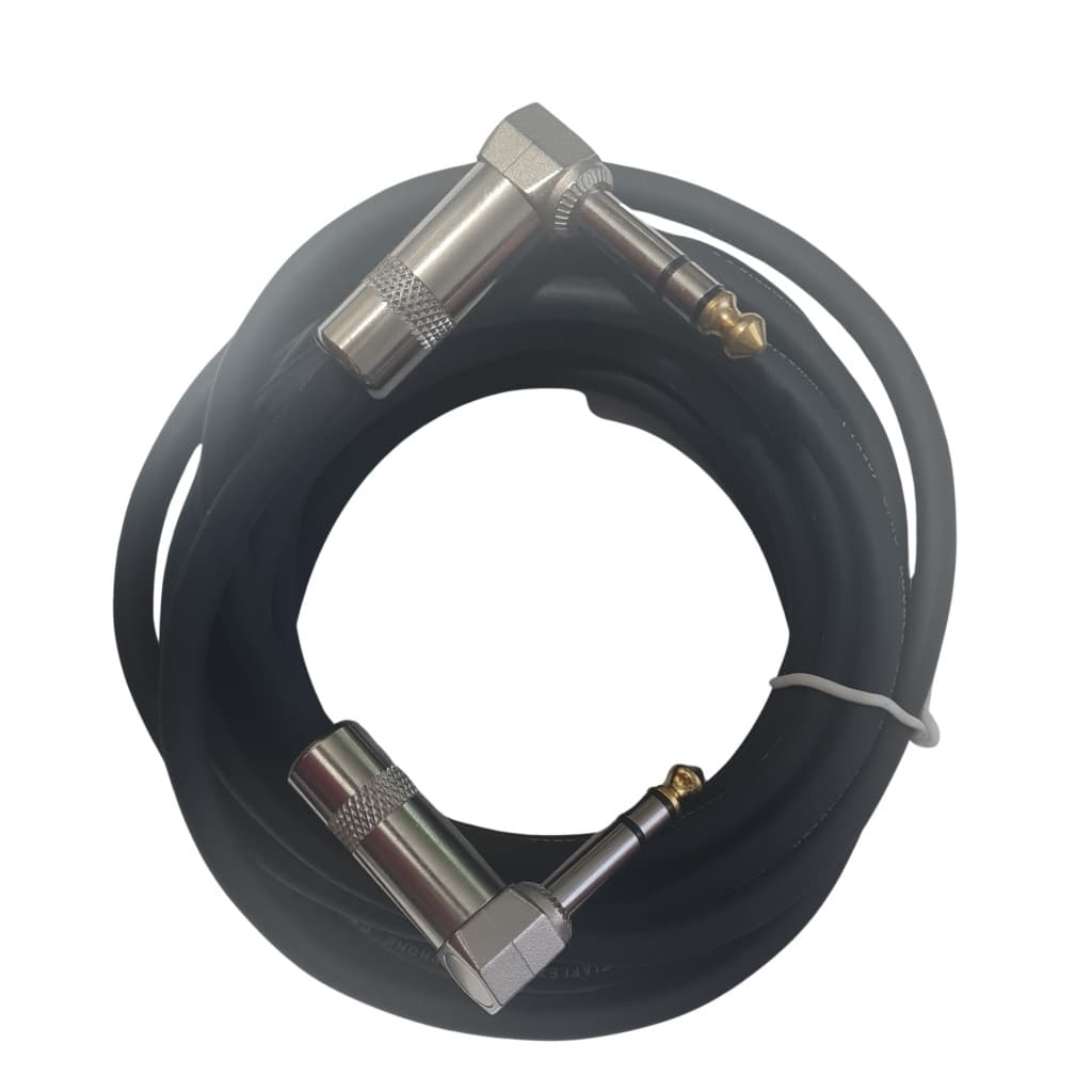 Cabo P10 Stereo X P10 Stereo 30cm - Balanceado - 90 graus em L.