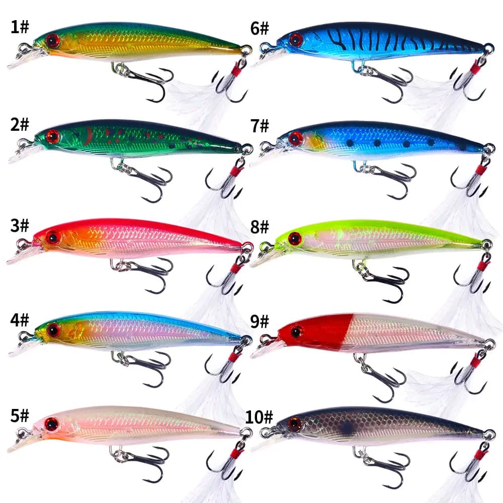 Isca artificial Original de Pesca Olhos 3D e pintura a lazer 9cm para Robalo Dourados e outros