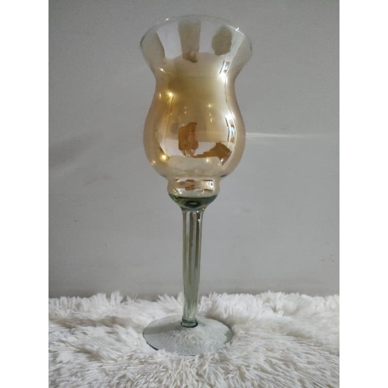 Taça para decoração Napolli 43 cm vidro com pé incolor