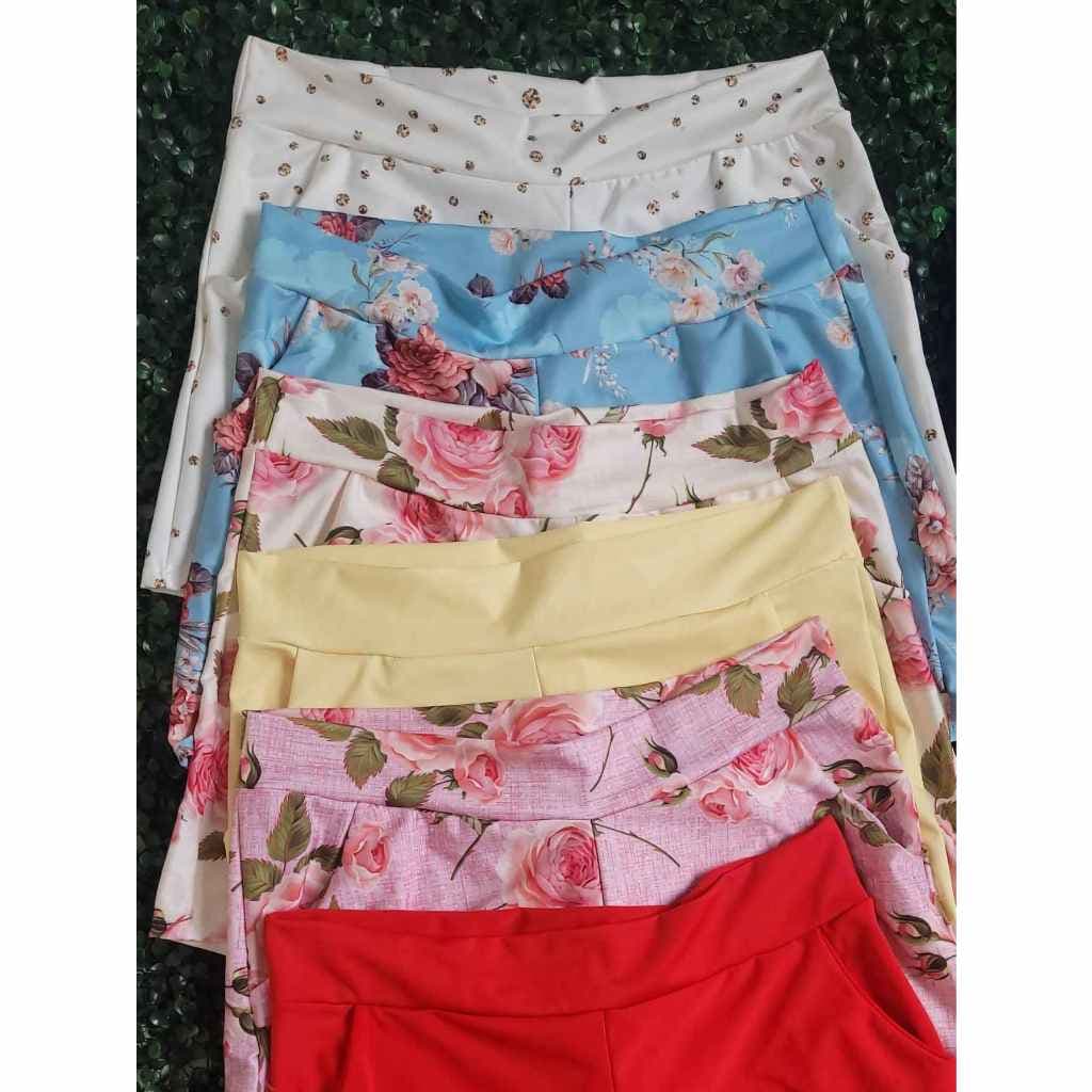 Kit Com 3 Shortinhos Estampados Cores Sortidas