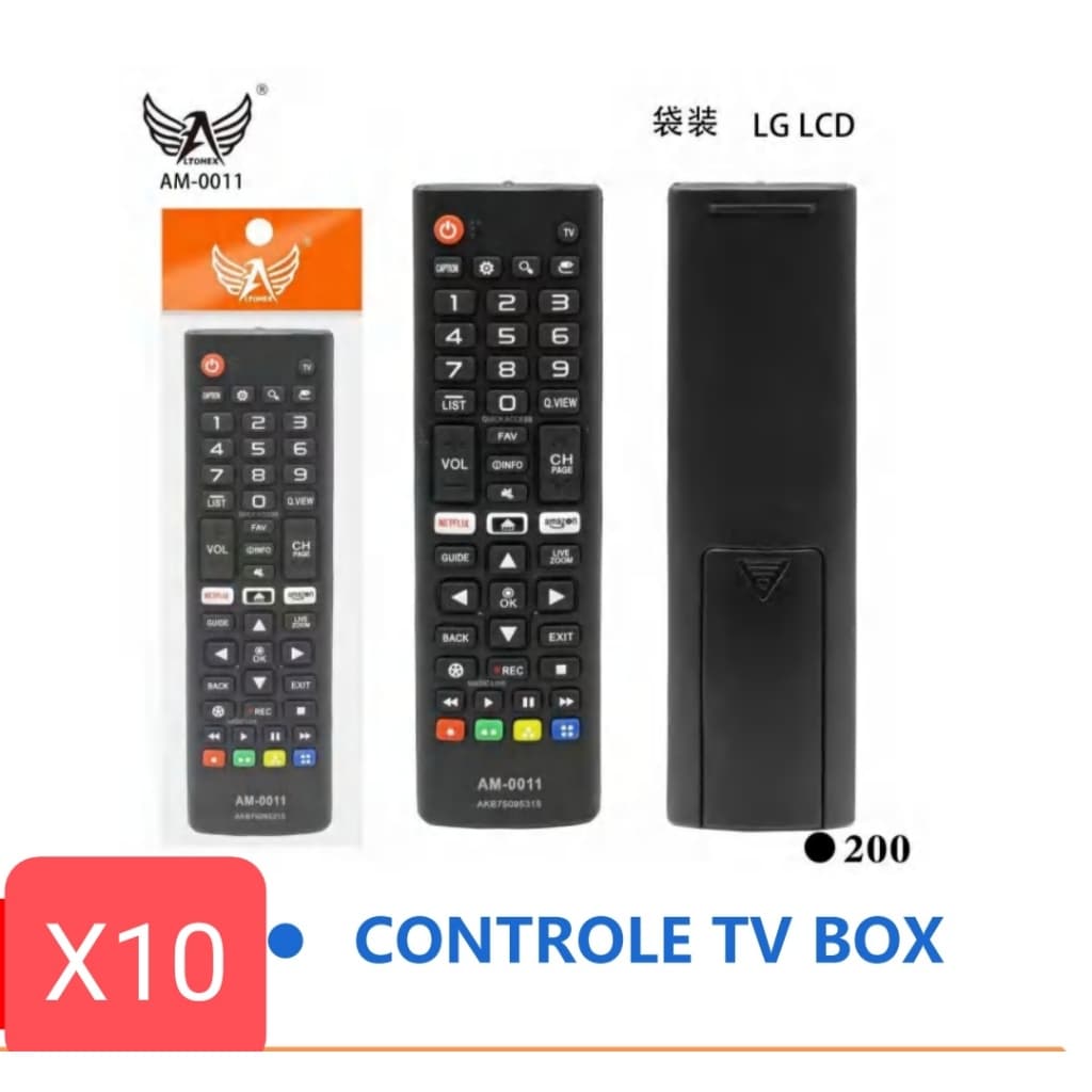 kit 10/6 Controle Remoto Universal Aplicativo Compatível Com Modelos LG Smart LED LCD 4k le-7045
