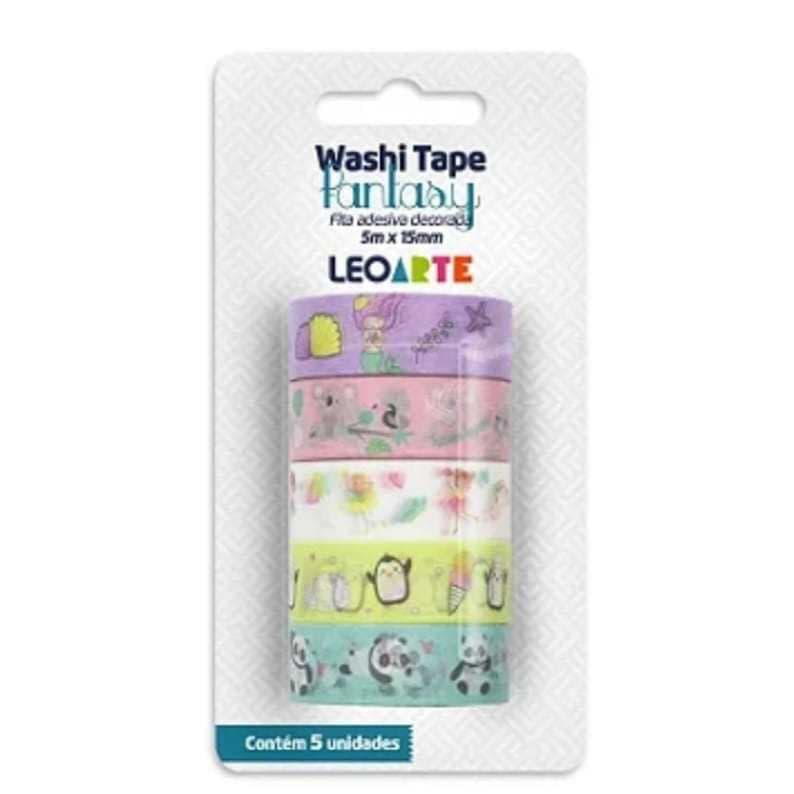 WASHI TAPE FANTASY 5MX15M COM 5 UNIDADES - LEOARTE