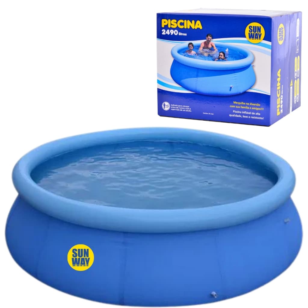Piscina Inflável 2490 Litros Tamanho Família Grande Fácil De Montar Redonda Verão