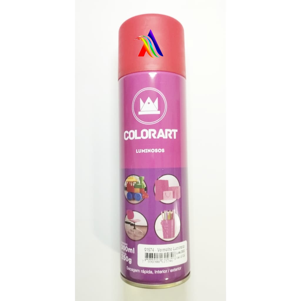 Tinta Spray Vermelho Luminosos Colorart