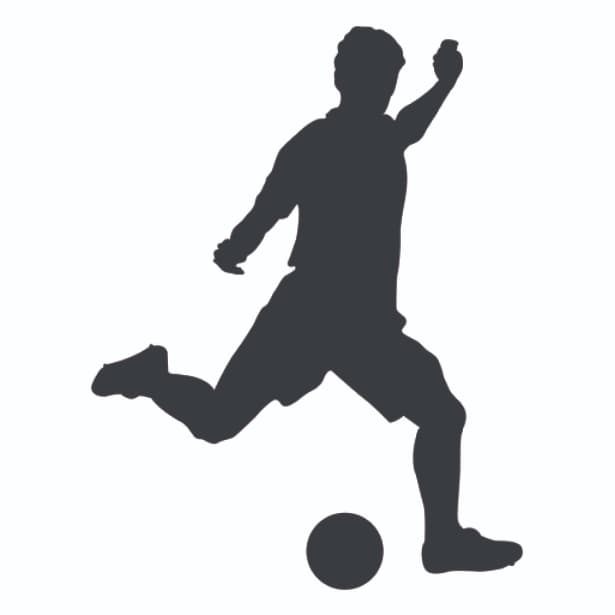 DISPLAY MDF SILHUETA FUTEBOL CHUTANDO BOLA  70 CM