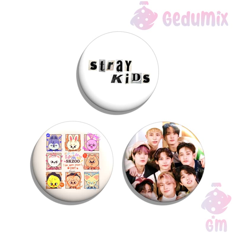 KIT 3 Bottons Broches KPOP Stray Kids