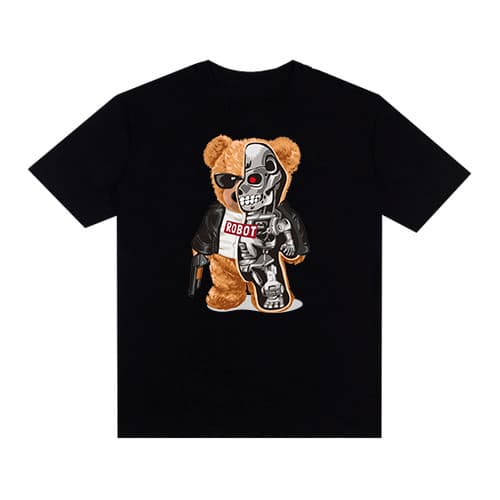Camiseta Camisa Streetwear Urso Robô Estampado 100% Algodão
