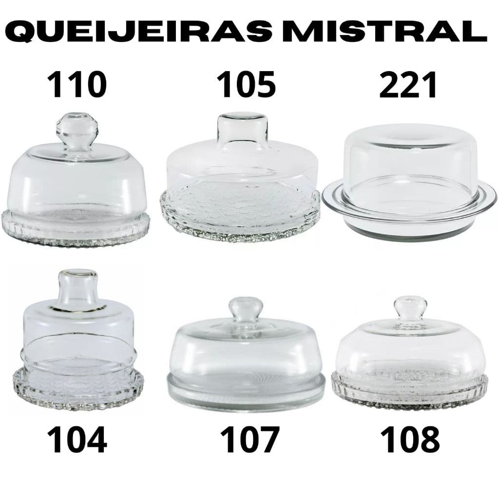 Queijeira De Vidro Prato Decorado Para Queijos Com Tampa - Mistral Vidros