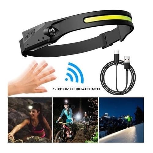 Lanterna de Cabeça Recarregável Led com Sensor de Movimento Camping Lanterna Luz Lâmpada Com Usb