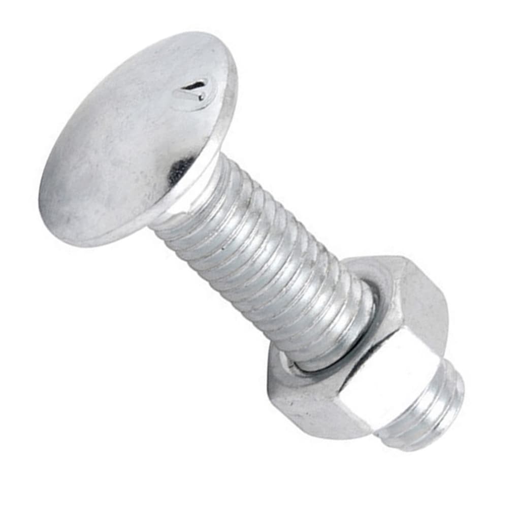 Kit Parafuso Francês com Porca Zincada 50 Peças 1/4x2.1/2
