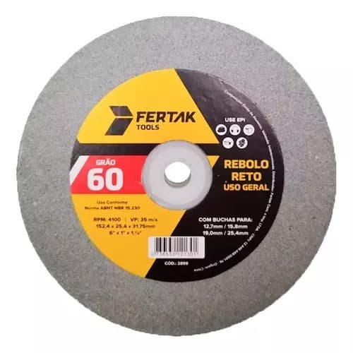 Rebolo Reto Pedra Esmeril 6 X 1 14 - 152x20mm Gr