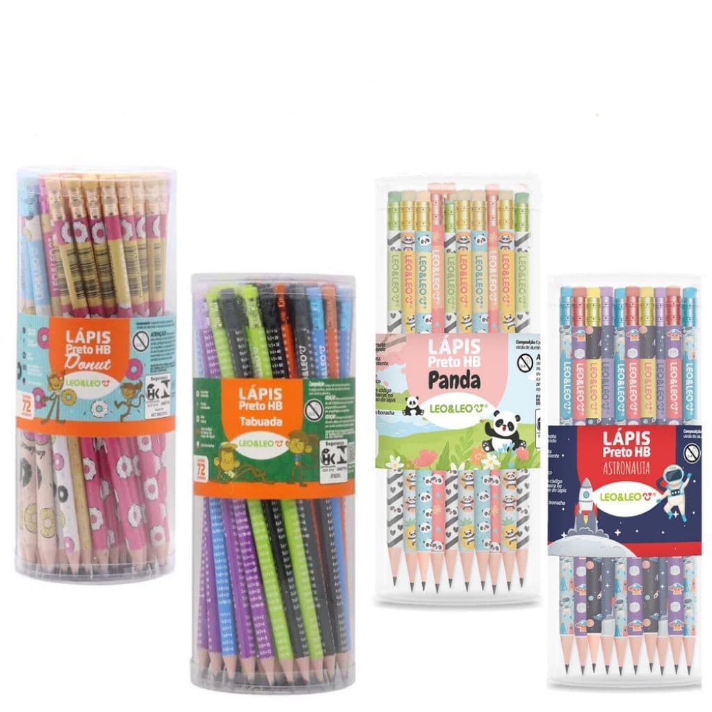 kit até 72 Lápis Borracha Preto Material Escolar varias modelo Escola Lapis Escrever