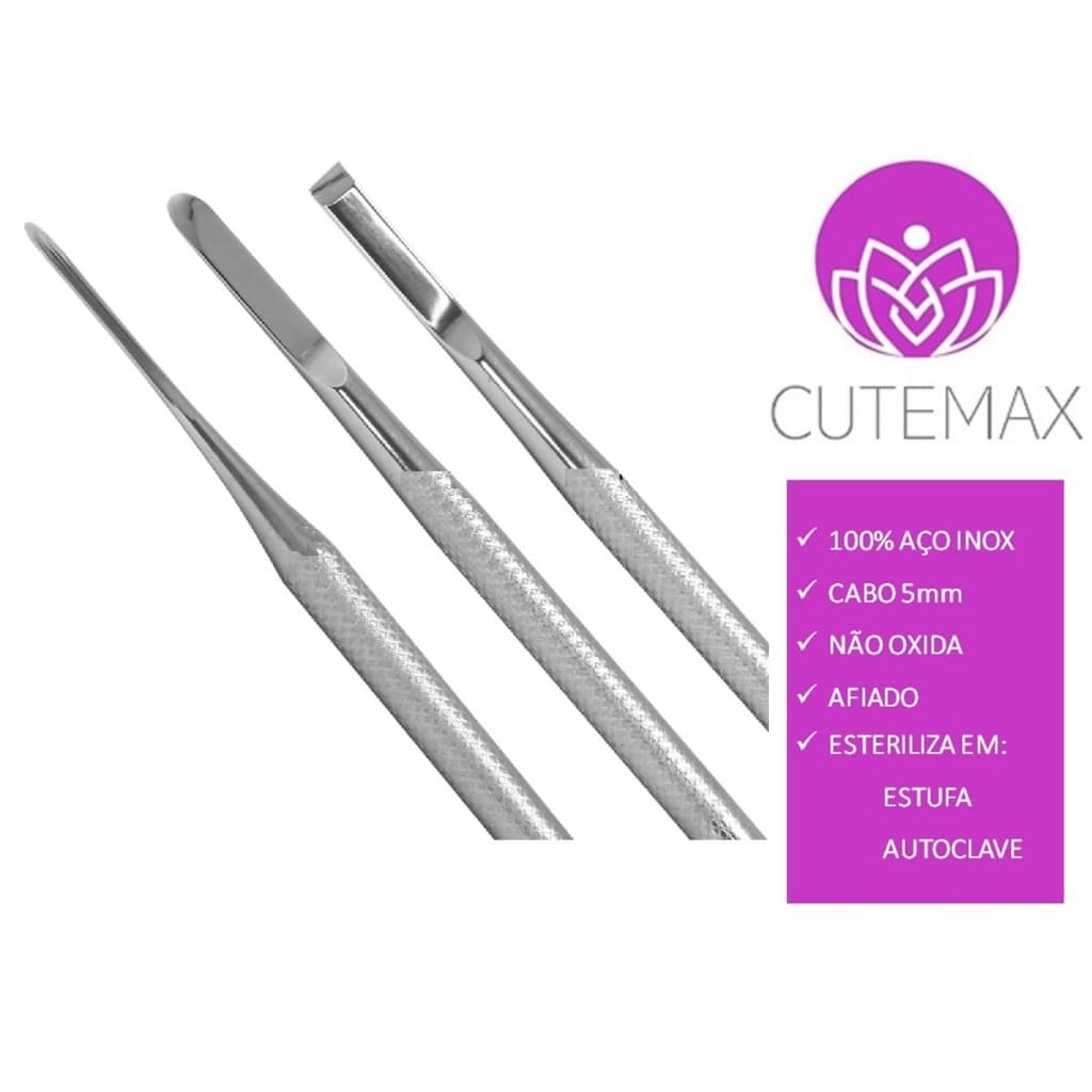 Bisturi Cutemax P/ Podólogo Kit 3pcs Goiva N206 Nuclear N214 E Formão N254