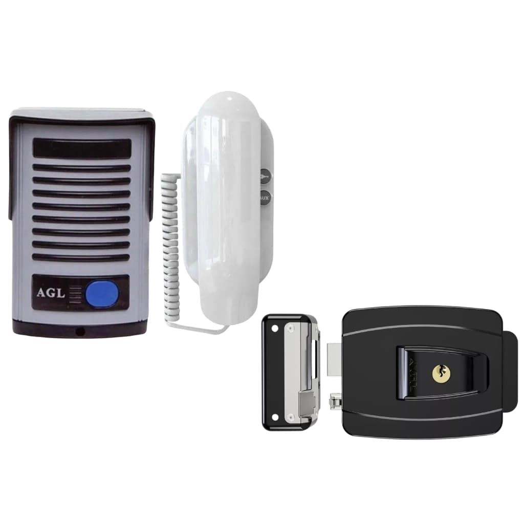 Kit Interfone Porteiro + Fechadura Eletrônica Residencial e Comercial
