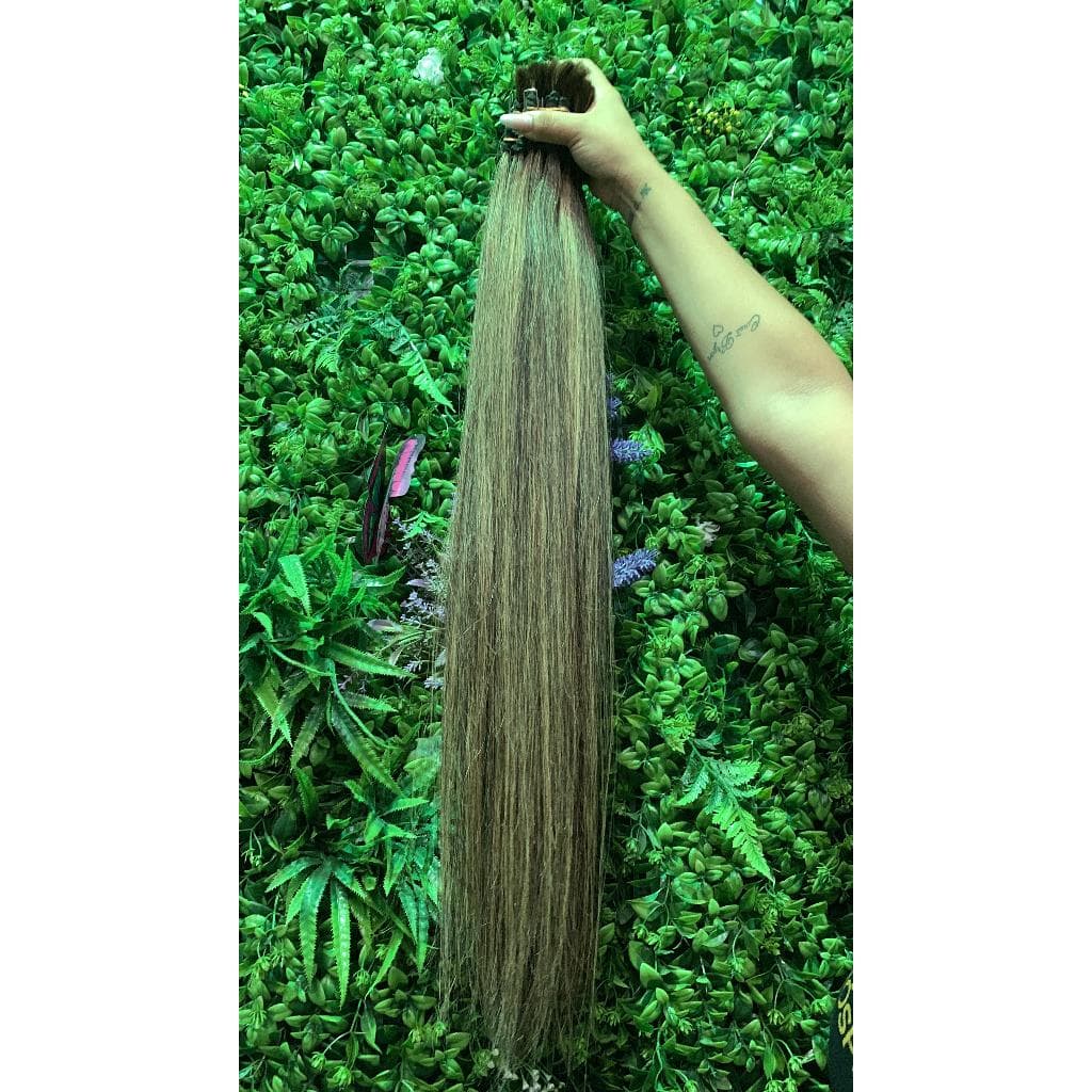CABELO HUMANO LISO ONDULADO MORENA ILUMINADA ANITA 100g indiano - semi limpo