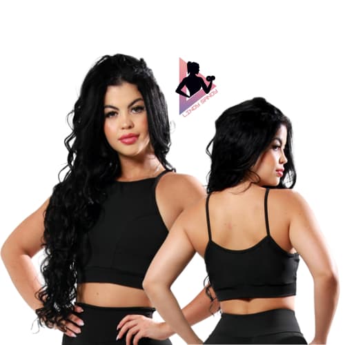 Top Fitness Suplex Feminino Na Cor Preta Sem Bojo Toper Liso Feminina Com Sustentação Nos Seios