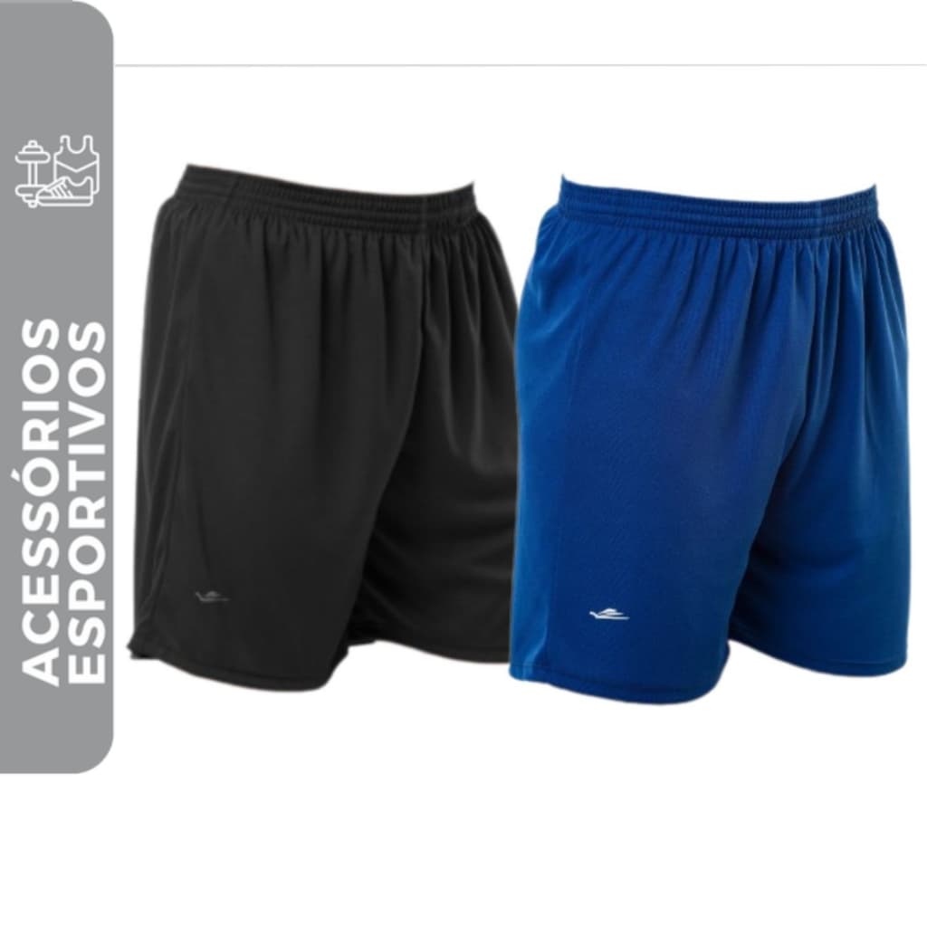 Kit 2 Short Masculino Elite Calção Academia Futebol Cordão