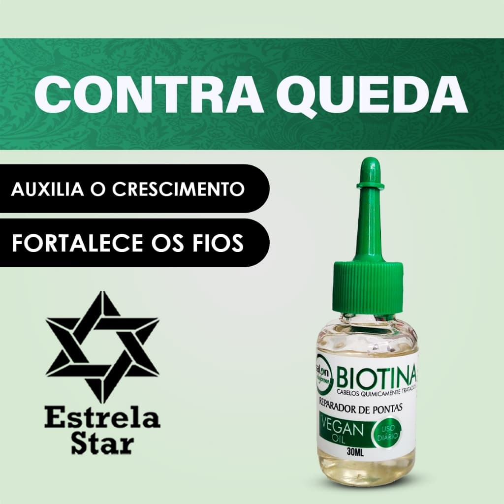 Oleo reparador de pontas 30ml biotina maycrene para cabelos resecados, sem bilho e com queda