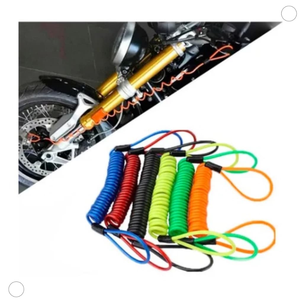 Cabo Lembrete Segurança Moto Aviso Trava Disco Cadeado Capacete Bike ZE-0306