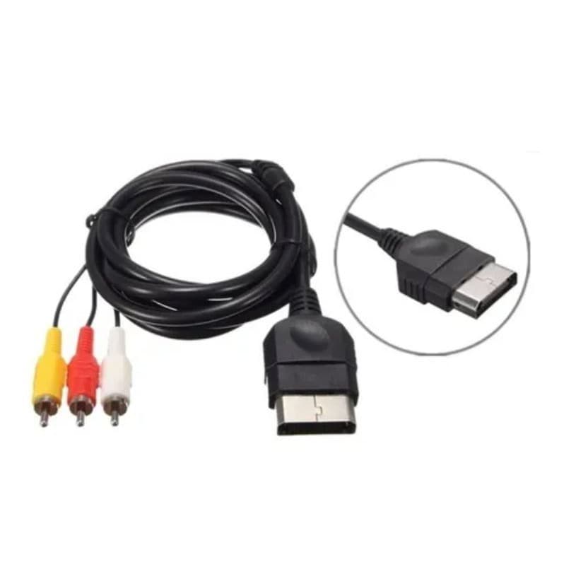 Cabo AV RCA Áudio e Vídeo para Videogame Xbox 360 Clássico Primeira Geração Black Power
