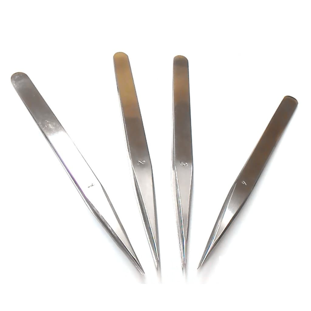 4 Pinças De Aço Ponta Fina Ourives Sobrancelha Cilios profissional facil esterilização